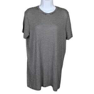 Brandy Melville T-Shirt Dress Modal Blend Black White Stripe Short Sleeve Womens